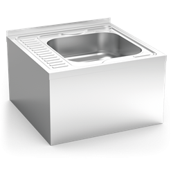 Fregadero colg.c/faldón 1C, EI 600x600x355 mm. Dimensiones cubeta 400x400x150 mm.