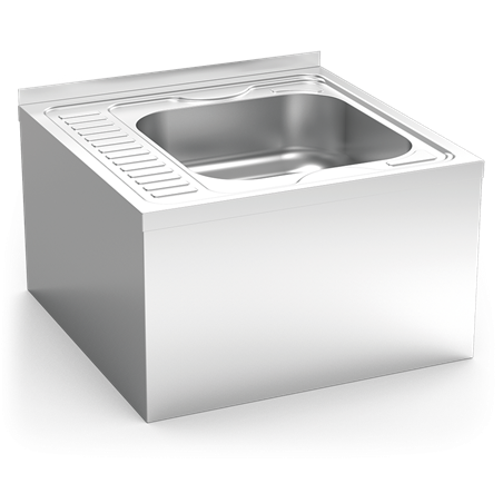 Fregadero colg.c/faldón 1C, EI 600x600x355 mm. Dimensiones cubeta 400x400x150 mm.