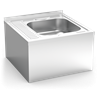 Fregadero colg.c/faldón 1C, EI 600x600x355 mm. Dimensiones cubeta 400x400x150 mm.