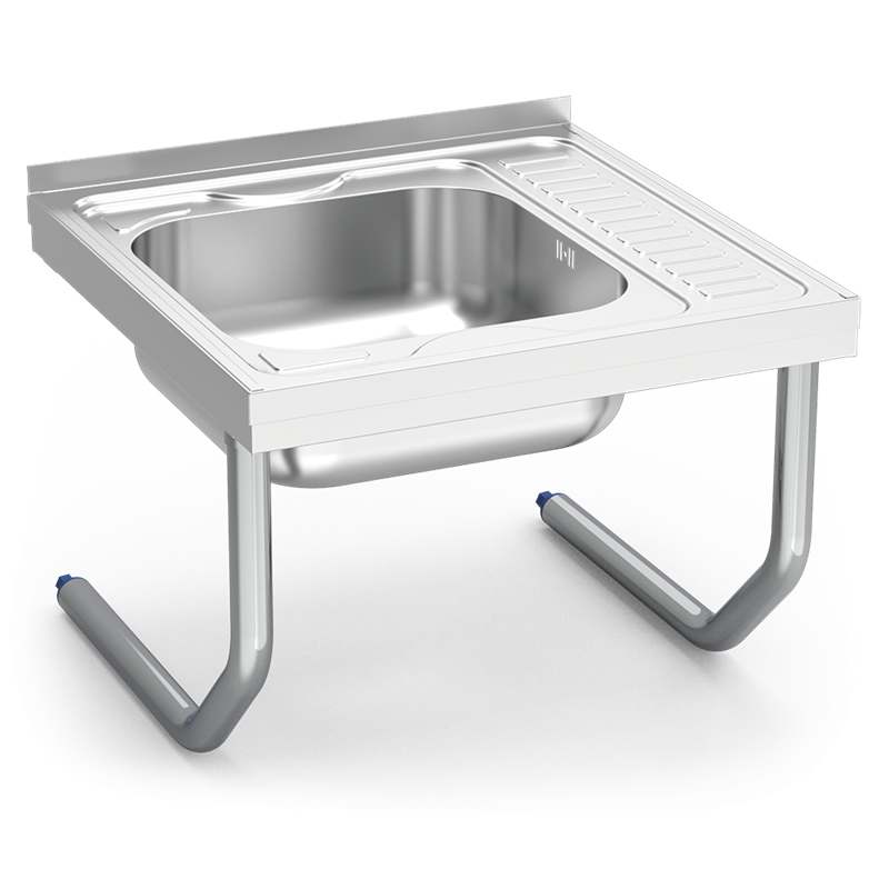 Fregadero colg.c/palomillas 1C, ED 600x600x450 mm. Dimensiones cubeta 400x400x150 mm.