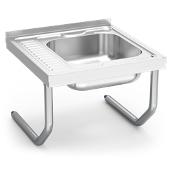 Fregadero colg.c/palomillas 1C, EI 600x600x450 mm. Dimensiones cubeta 400x400x150 mm.