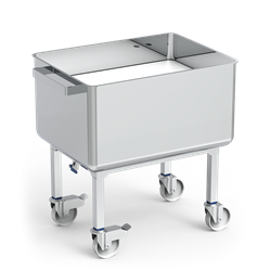 Carro de transporte inoxidable con resortes y fondo móvil