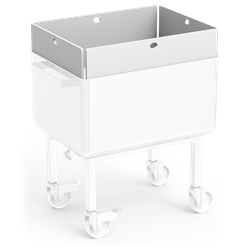 Ampliación de capacidad para carro de transporte inoxidable con resortes y fondo móvil