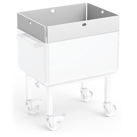 Ampliación de capacidad para carro de transporte inoxidable con resortes y fondo móvil