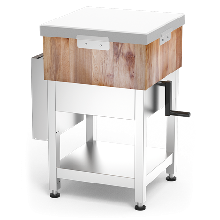 Tajo md-fb bl c/faldón c/ent 525x500x805 con sistema de elevación y cuchillero Regulación 805/1005 mm.