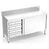 Mesa mural c/ptas. corred. y 4 cajones izda. 1500x700x850 mm.