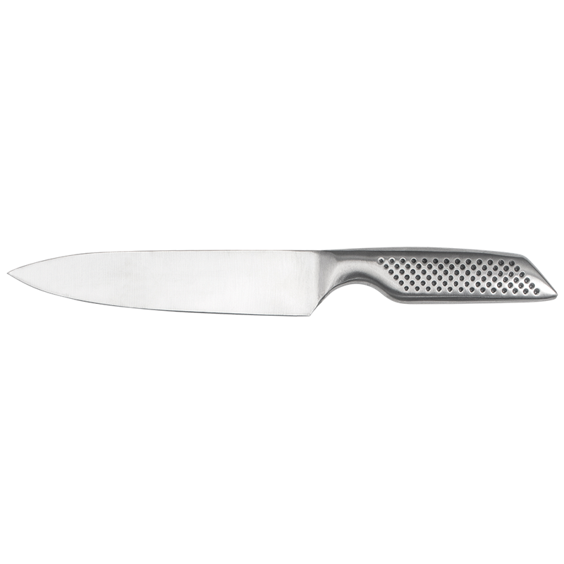 Cuchillo de cocina con mango de acero inoxidable antideslizante - Serie GripMaster
