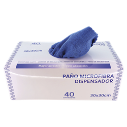 Paño de microfibra de 300x300 mm. (caja dispensadora de 40 uds)