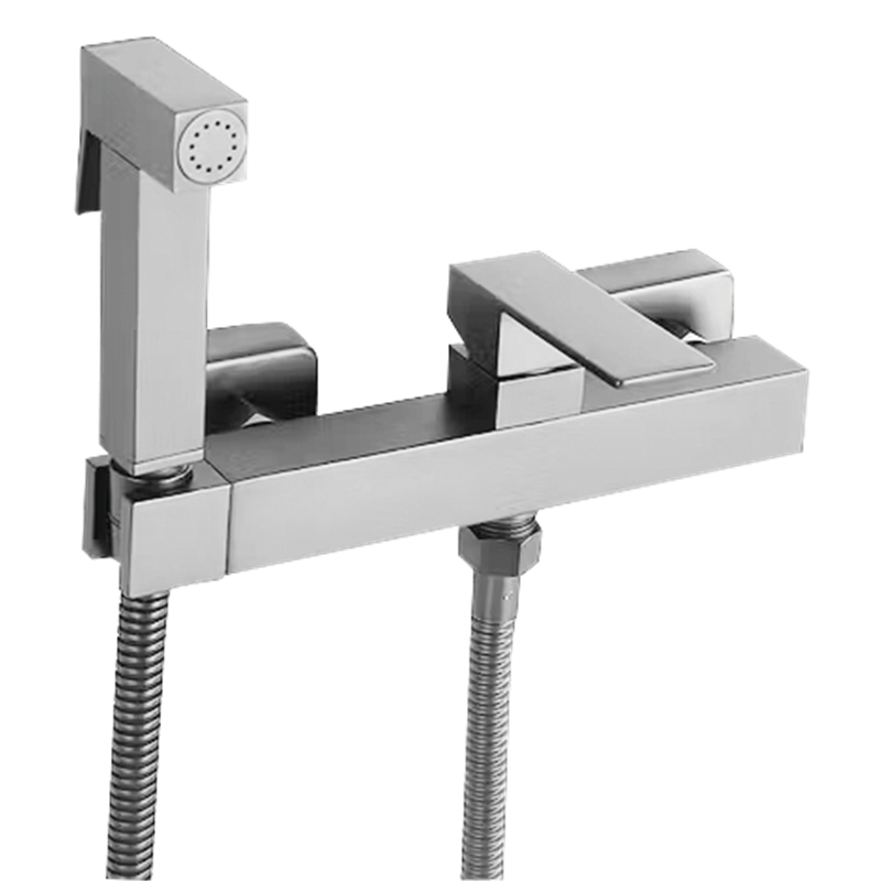 Ducha higiénica inoxidable monomando para WC modelo Eco Cuadrado