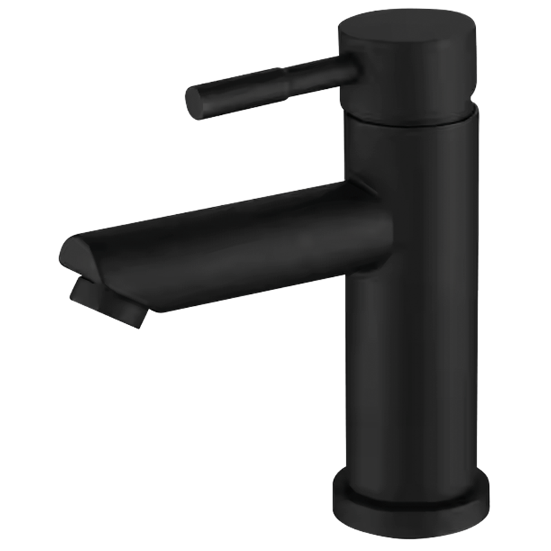 Grifo negro inoxidable monomando para lavabo serie Merak