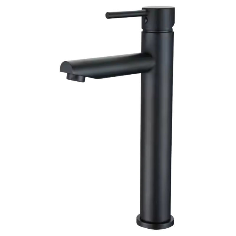 Grifo negro inoxidable monomando para lavabo alto serie Vega