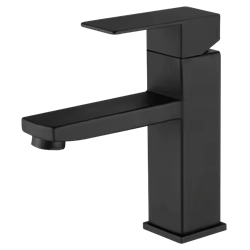Grifo negro inoxidable monomando para lavabo serie Merak