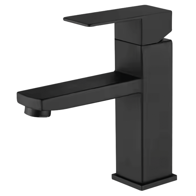 Grifo negro inoxidable monomando para lavabo serie Merak