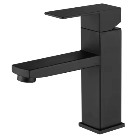 Grifo negro inoxidable monomando para lavabo serie Merak