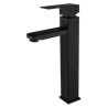 Grifo negro inoxidable monomando para lavabo alto serie Merak