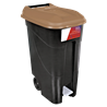 Contenedor de desperdicios con tapa y ruedas marrón 80 lts. Serie GO!