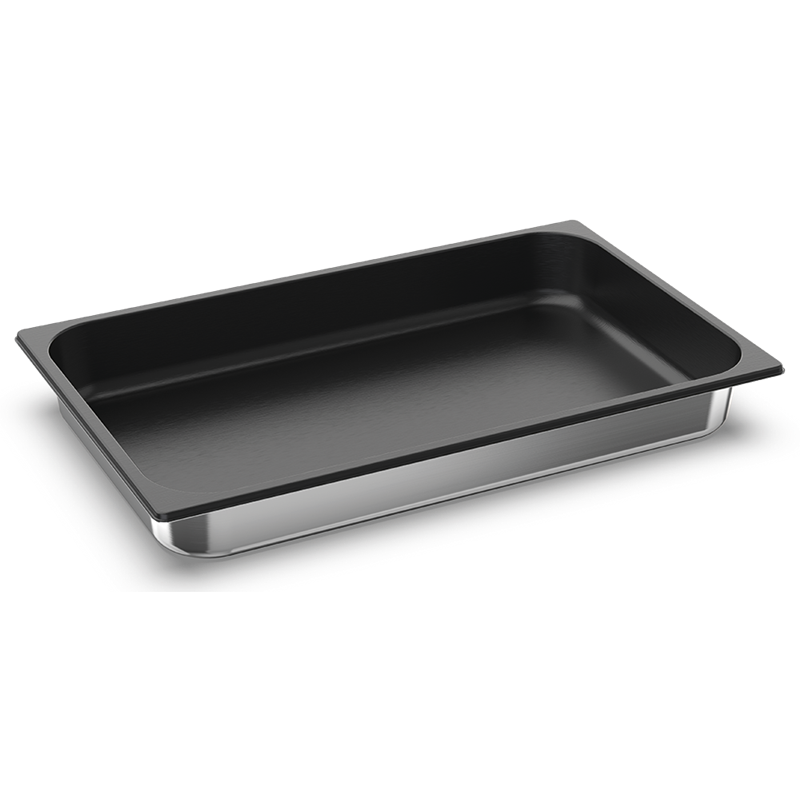 Bandeja inoxidable antiadherente 1/1-40 Dimensiones: 530x325x40 mm.