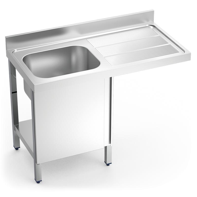 Fregadero para lavavajillas c/puerta 1C,ED 1200x600x890 mm. Dimensiones cubeta 500x400x250 mm.