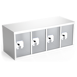 Taquilla inoxidable de 4 puertas de metacrilato