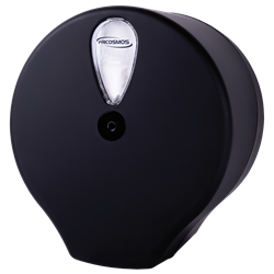 Dispensador de papel higiénico extracción central en plástico negro serie Black