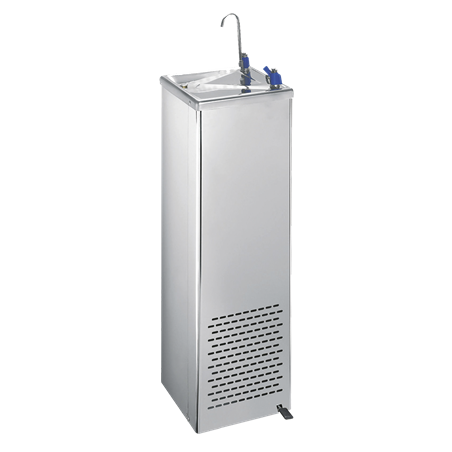 Fuente de agua fría gran capacidad Cold+ grifo con accionamiento a pedal 310x305x980 mm.