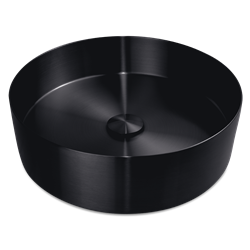 Lavabo redondo negro de sobre encimera para baño