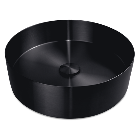 Lavabo redondo negro de sobre encimera para baño
