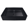 Lavabo rectangular negro de sobre encimera para baño