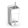 Lavamanos registrable c/puerta abatible doble pulsador agua fría y caliente 450x450x850 mm.