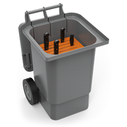 Contenedor cuadrado para transporte cuchillos 450x520x700 mm.