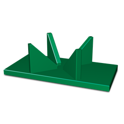 Útil de centrado para corte de fruta en fibra verde