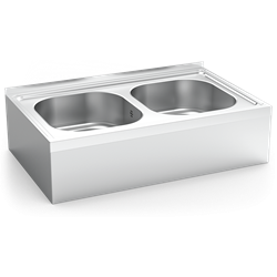 Fregadero colg.c/faldón 2C 800x500x220 mm.