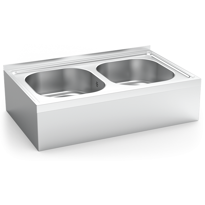 Fregadero colg.c/faldón 2C 800x500x220 mm.