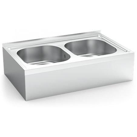 Fregadero colg.c/faldón 2C 800x500x220 mm.