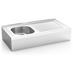 Fregadero colg.c/faldón 1C,ED 800x500x220 mm.