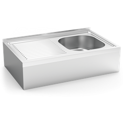 Fregadero colg.c/faldón 1C,EI 800x500x220 mm.