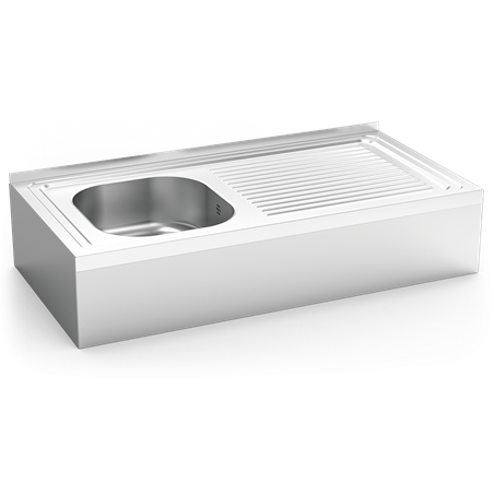 Fregadero colg.c/faldón 1C,ED 1000x500x220 mm.