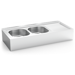 Fregadero colg.c/faldón 2C,ED 1200x500x220 mm.