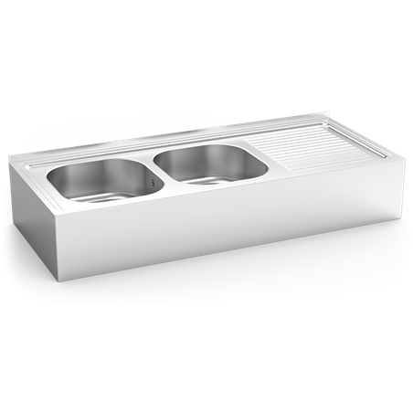 Fregadero colg.c/faldón 2C,ED 1200x500x220 mm.