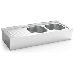 Fregadero colg.c/faldón 2C,EI 1200x500x220 mm.