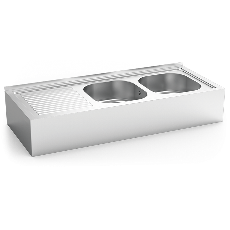 Fregadero colg.c/faldón 2C,EI 1200x500x220 mm.