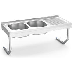 Fregadero colg.c/palomillas 2C,ED 1200x500x450 mm.
