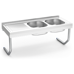 Fregadero colg.c/palomillas 2C,EI 1200x500x450 mm.