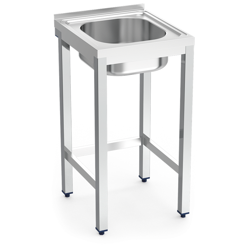 Fregadero con soporte 1C 600x500x850 mm.