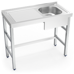 Fregadero con soporte 1C,EI 800x500x850 mm.