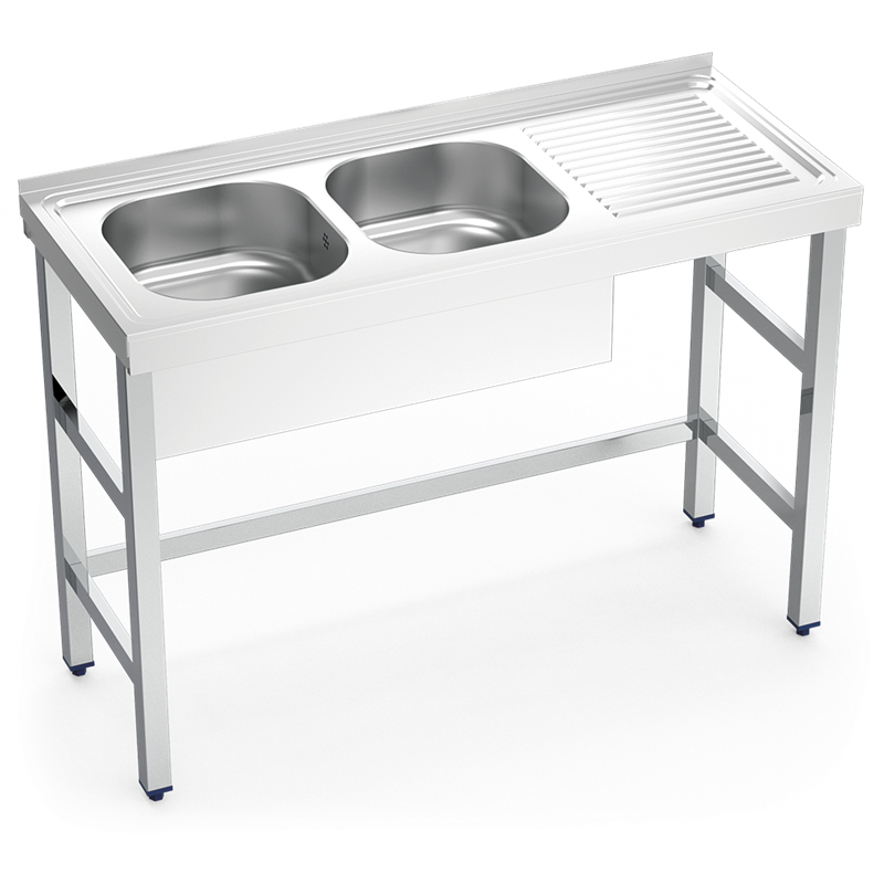 Fregadero con soporte 2C,ED 1200x500x850 mm.
