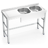Fregadero con soporte 2C,EI 1200x500x850 mm.