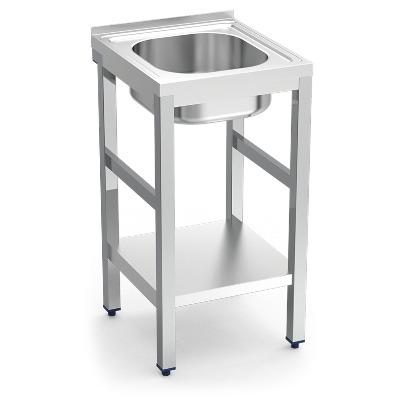 Fregadero c/soporte c/entre.1C 450x450x850 mm.