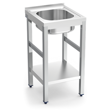 Fregadero c/soporte c/entre.1C 600x500x850 mm.