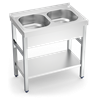 Fregadero c/soporte c/entre.2C 800x500x850 mm.
